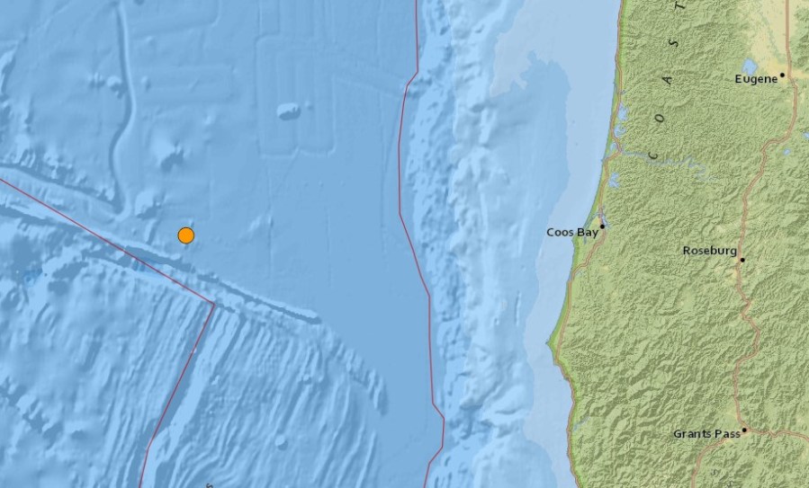 A 3.5 magnitude quake was recorded off the Oregon Coast near Coos Bay on Thursday, Nov. 3, 2022