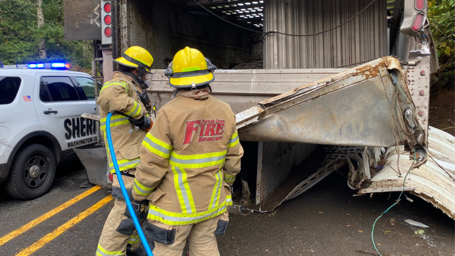 OR's Hwy 6 closes at milepost 34 after semi hauling cows overturns