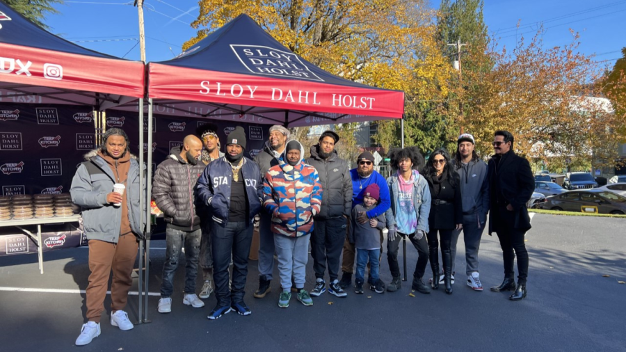 Ron Sloy and Trap Kitchen at Holiday Turkey Giveaway 112022 (courtesy of Sloy)