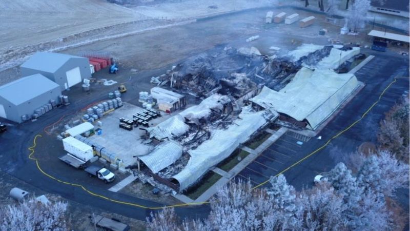 A hemp plant in Grass Valley was destroyed after a fire on Sunday, Nov. 20, 2022