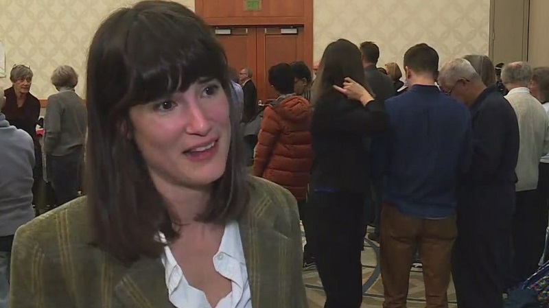 Washington 3rd District candidate Marie Gluesenkamp Perez on Election Night, November 8, 2022 (KOIN)