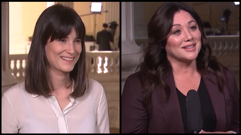 Newly elected members of Congress Marie Gluesenkamp Perez, left, and Lori Chavez-DeRemer on their first day in Washington, DC, November 14, 2022 (Nexstar)