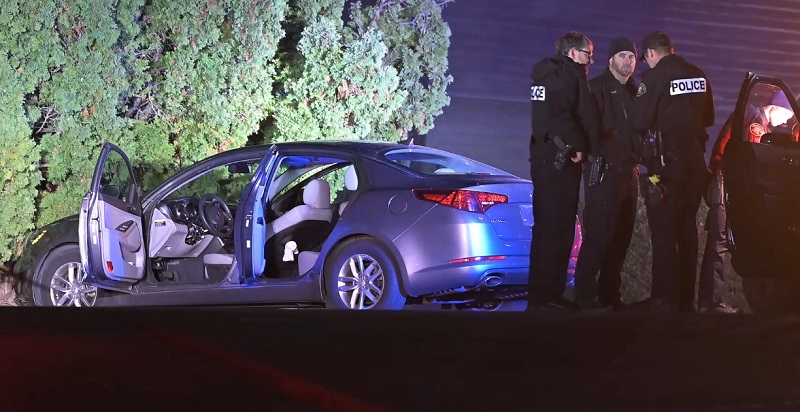 The driver of this car was shot by Portland police in the parking lot of Reedwood Friends Church in Southeast Portland, November 19, 2022 (KOIN)