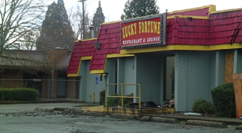 The Lucky Fortune at 1401 Lancaster Drive NE in Salem was damaged in a suspicious fire, December 18, 2022 (KOIN)