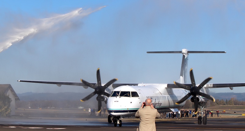 Horizon and Alaska Airlines donated this Bombardier Q400 to the Portland Community College aviation maintenance technology program, 2022 (PCC)