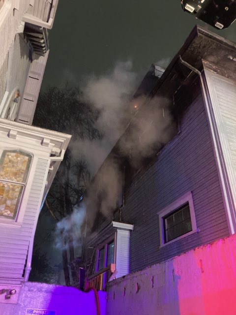 Firefighters battled a three-story house fire in Portland’s Pearl District neighborhood that ignited around midnight during challenging sub-freezing and windy conditions.