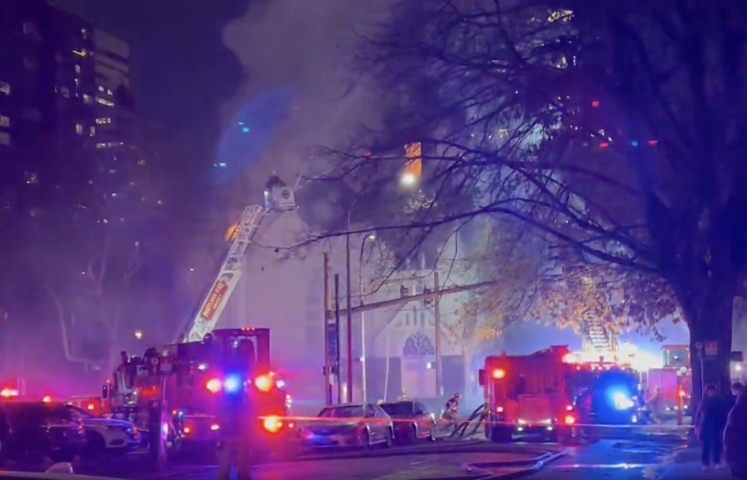 Fire ravaged the Portland Korean Church at SW 11th and Clay in Portland, January 3, 2023 (KOIN)