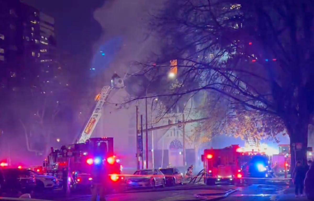 Fire ravaged the Portland Korean Church at SW 11th and Clay in Portland, January 3, 2023 (KOIN)