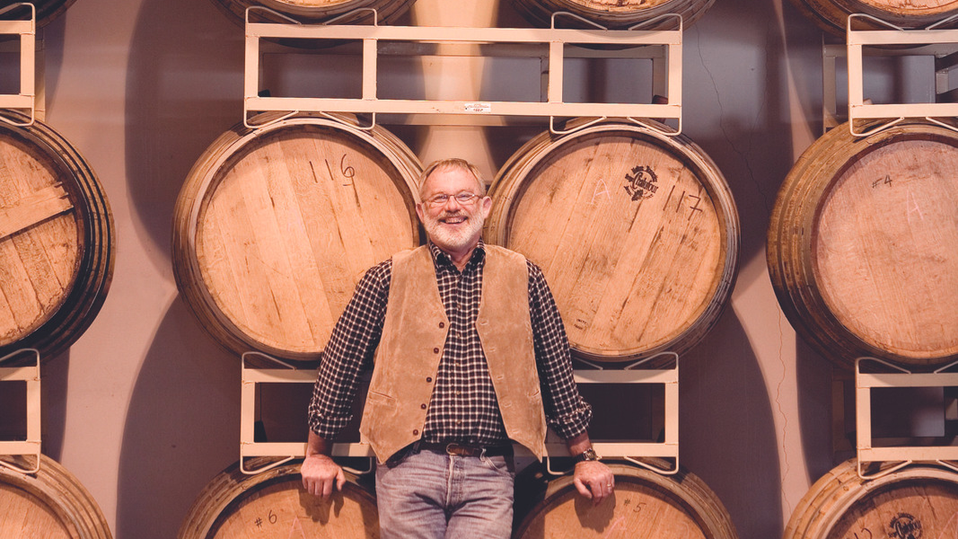 Steve McCarthy with barrels (courtesy of Joseph O'Sullivan)