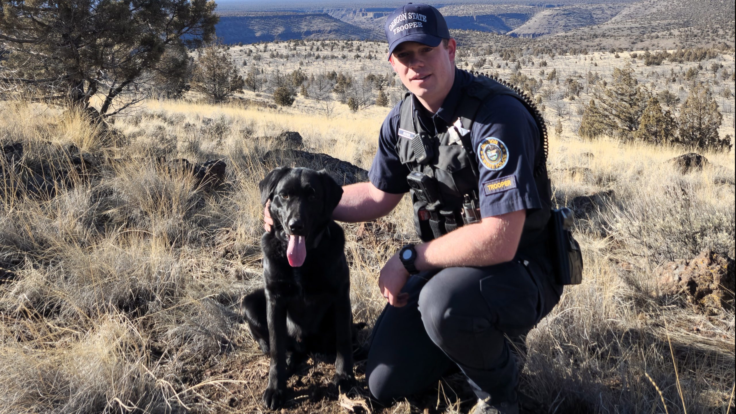 Trooper Shae Ross with K-9 Scout - courtesy Oregon State Police