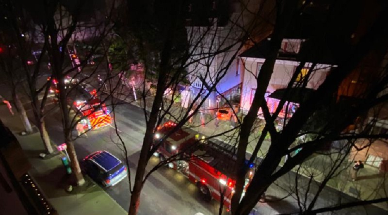 Fire ravaged an old church at SW 11th and Clay in Portland, January 3, 2023 (KOIN)