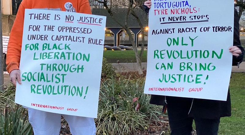 A small group of protesters gathered at Dawson Park in North Portland over the death of Tyre Nichols in Memphis, January 28, 2023 (KOIN)