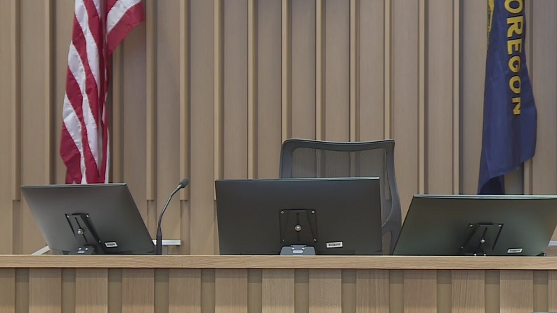 A Multnomah County courtroom, 2023 (KOIN)