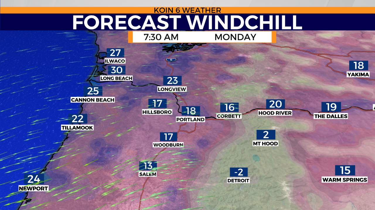 Weather graphic for January 30, 2023 (KOIN)