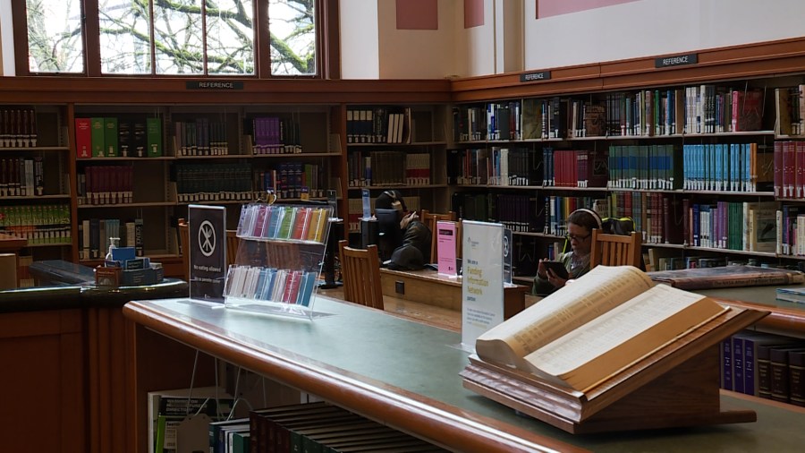 Multnomah County's Central Library will close March 11 for improvements. Photo taken Feb. 7, 2023 (KOIN)