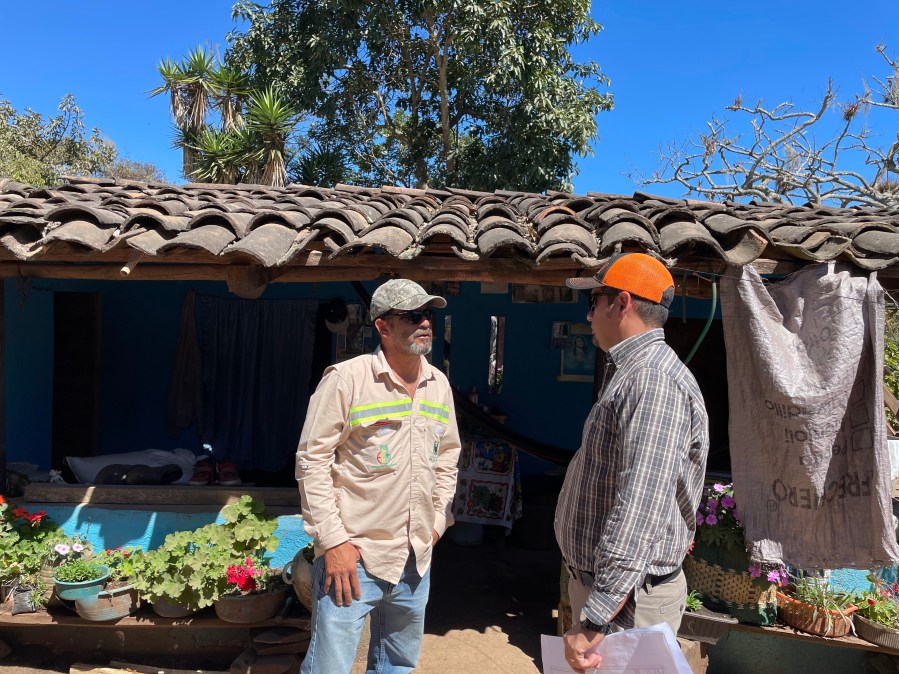 Members of the Oregon Rural Electric Cooperative Association met with residents of Ventura, Guatemala in January 2023 before visiting the village again in March to install power lines and bring electricity to the homes. Photo courtesy OTEC