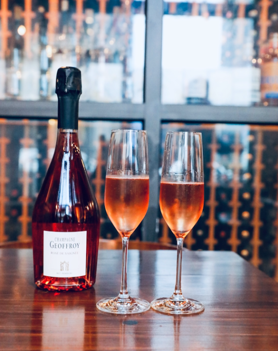 Rosé de Saignée from Champagne Geoffroy at Arden (courtesy Kelsey Glasser)