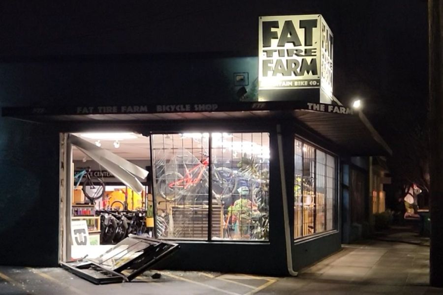 Police are investigating after Fat Tire Farm was broken into overnight on Monday, Feb. 6, 2023