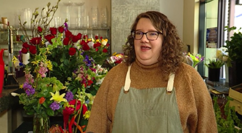 Laura Gifford-Kerr of Gifford's Flowers in Portland, February 12, 2023 (KOIN)