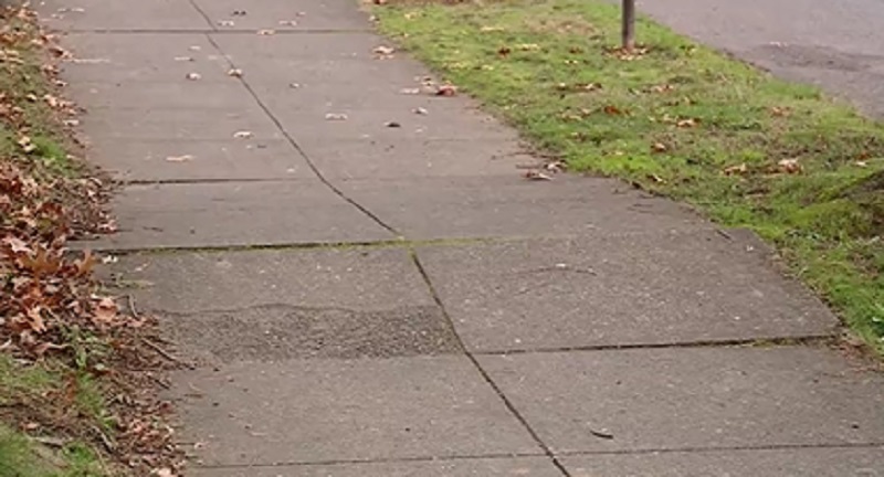 Joni Wilson was slapped with a $20,000 sidewalk repair bill at her SE Portland home, February 21, 2023 (KOIN)