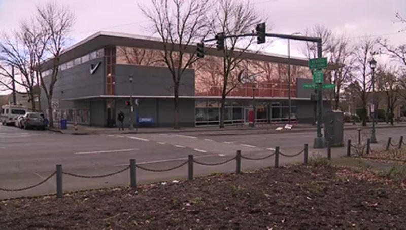 The Nike store on MLK Boulevard in Portland, February 13, 2013 (KOIN)