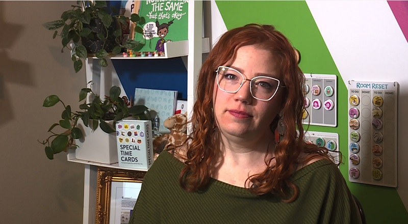 Sara Olsher founded Mighty and Bright to help kids navigate through time times, February 2023 (KOIN)