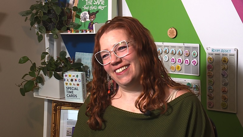 Sara Olsher founded Mighty and Bright to help kids navigate through time times, February 2023 (KOIN)