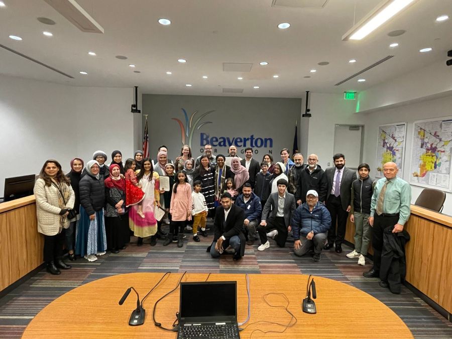 The Beaverton City Council signed a proclamation on March 9, 2023 declaring March 2023 to be Muslim-American Heritage Appreciation Month. Photo courtesy city of Beaverton