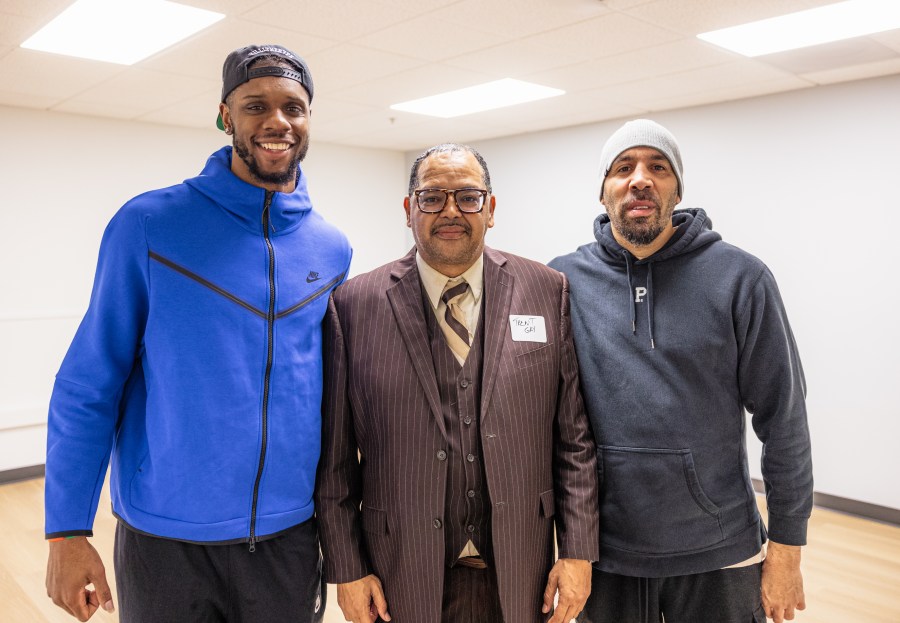 A group gathered at the new Karibu and Imani Center open house on Feb. 28, 2023 to celebrate the new facility opening. Photo courtesy CCC/Tom Cook