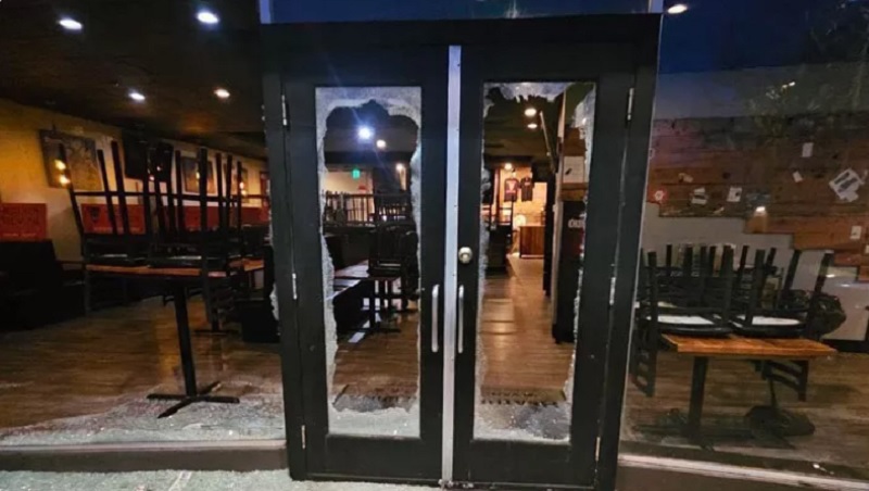 The Heathen Brewing Feral Public House in Vancouver was vandalized, March 11, 2023 (Heathen Brewing)