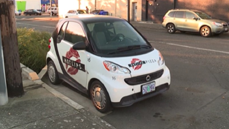 A Hot Lips Pizza car in Portland (KOIN, file)