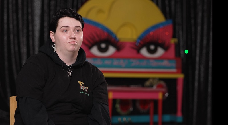 Jacob Reppeto of Portland is the drag artist Vegas Flights, March 2023 (KOIN)