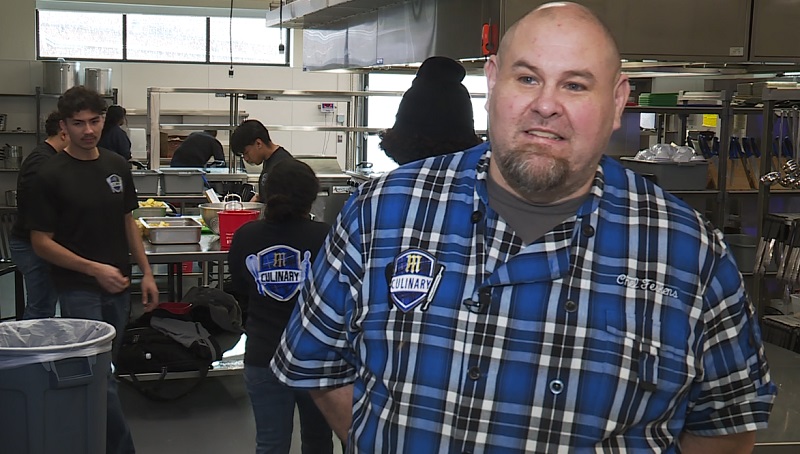 Chris Feskens is a teacher in the McKay High School Culinary Program in Salem, February 2023 (KOIN)