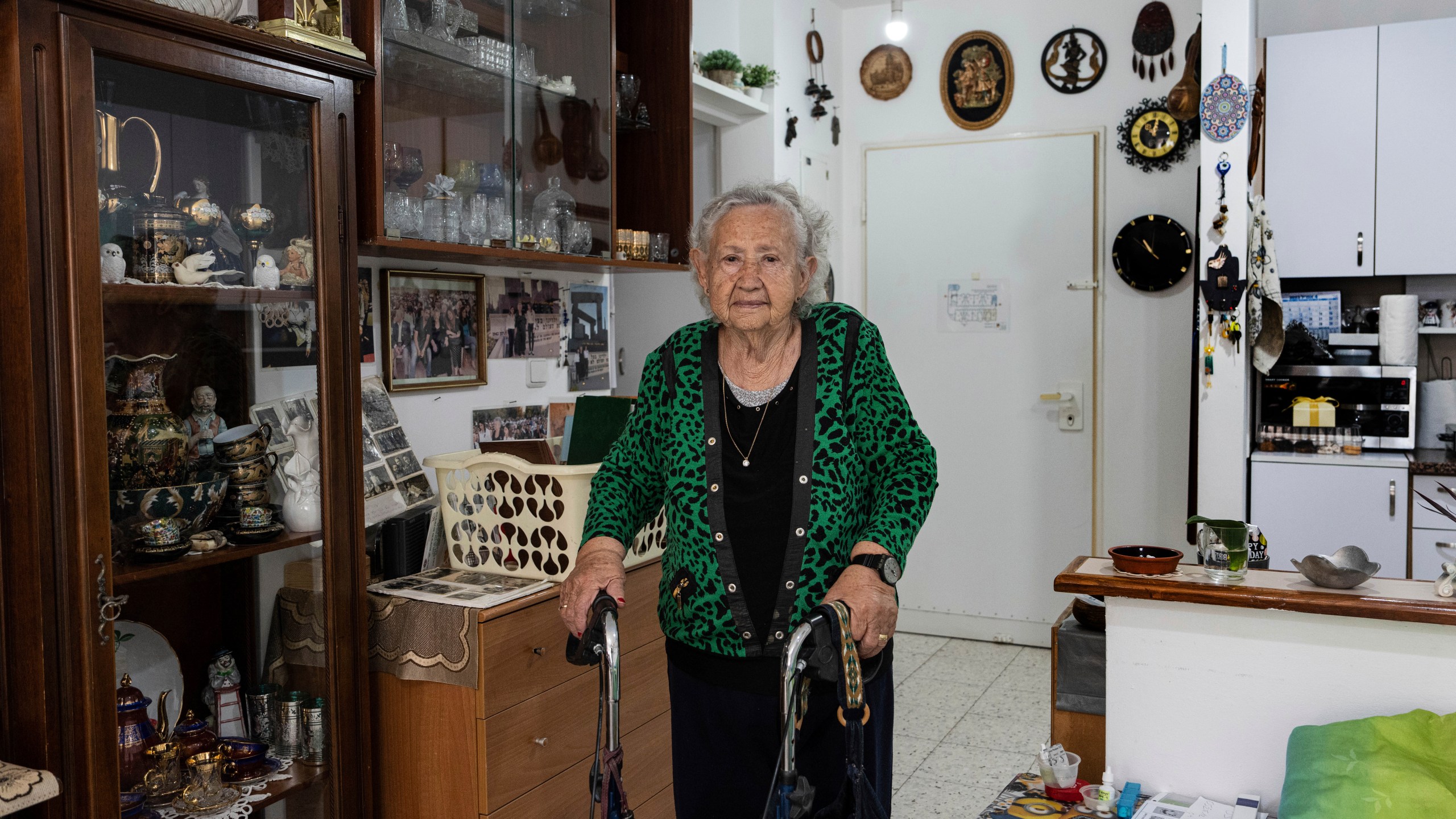 Holocaust survivor Tova Gutstein, 90, who lived in the Warsaw Ghetto as a child, poses for a photo at her apartment in the city of Rishon Lezion, Israel, Sunday, April 9, 2023. Gutstein was a child when the Nazis put down the Warsaw Ghetto Uprising. Now 90, she is one of the few remaining survivors who witnessed that act of Jewish resistance against Nazi Germany as Israel marks the revolt's 80th anniversary on Holocaust Memorial Day. (AP Photo/Tsafrir Abayov)