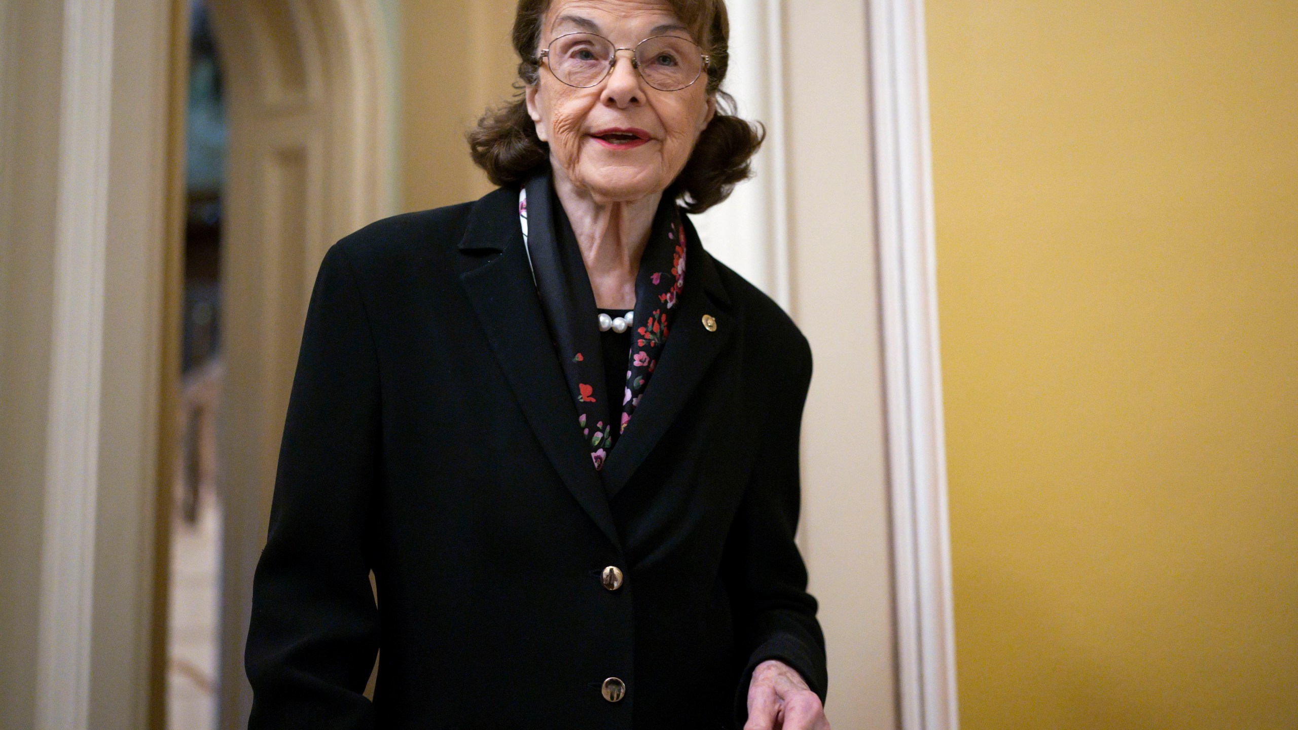 FILE - Sen. Dianne Feinstein, D-Calif., arrives for the Senate Democratic Caucus leadership election at the Capitol in Washington, Thursday, Dec. 8, 2022. Feinstein is not the first senator to take an extended medical absence from the Senate, or face questions about her age or cognitive abilities. But the open discussion over her capacity to serve underscores how the Senate has changed in recent years, and how high-stakes partisanship has divided the once-collegial Senate. (AP Photo/J. Scott Applewhite, File)