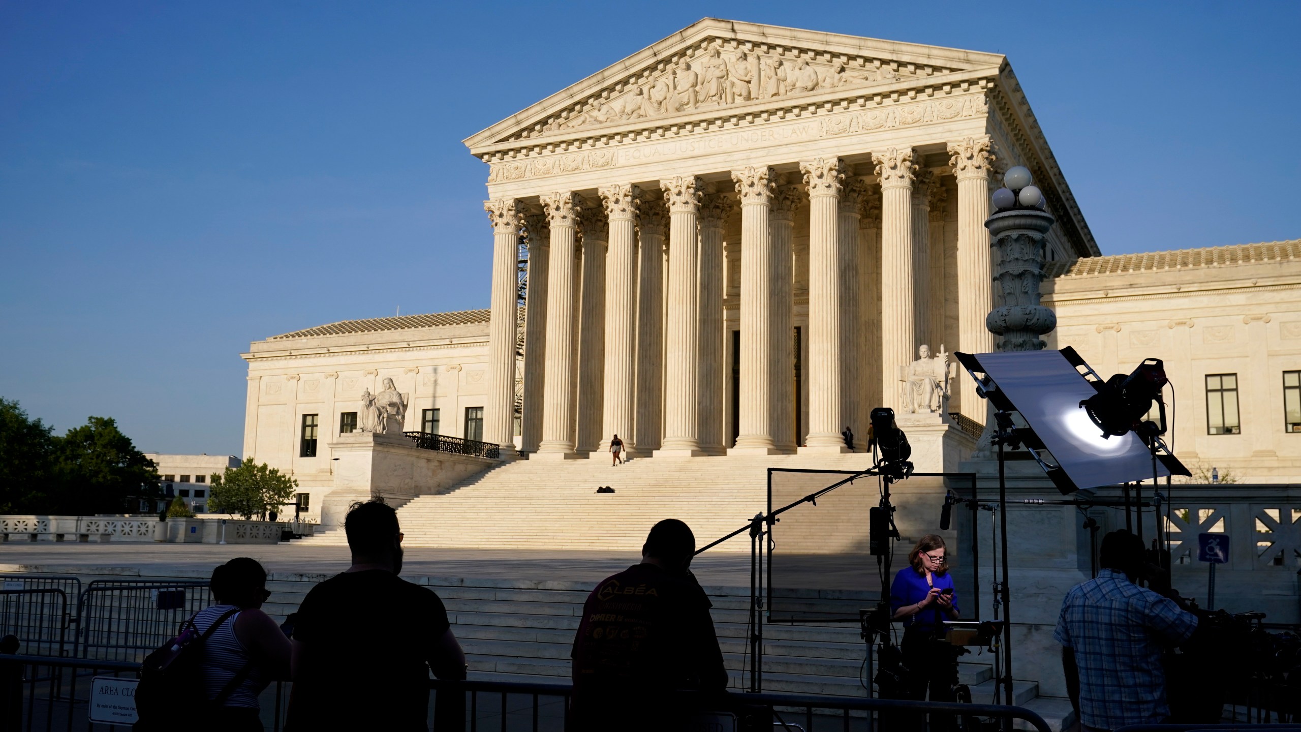 The Supreme Court is seen on Friday, April 21, 2023, in Washington after the court decided to preserve women's access to a drug used in the most common method of abortion, rejecting lower-court restrictions while a lawsuit continues. The justices on Friday granted emergency requests from the Biden administration and New York-based Danco Laboratories, maker of the drug mifepristone. (AP Photo/Alex Brandon)