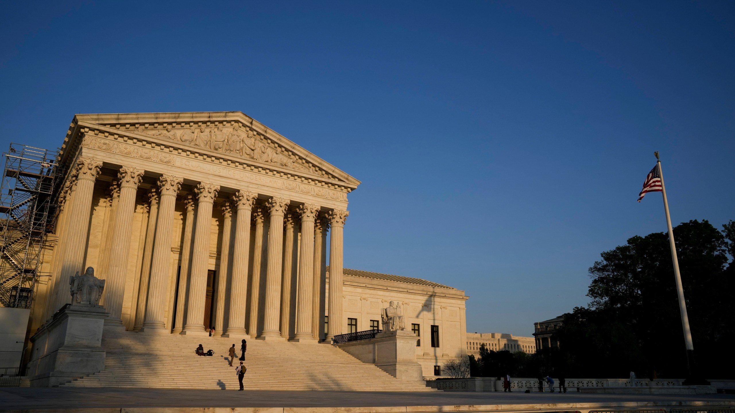 FILE - The Supreme Court is seen on Friday, April 21, 2023, in Washington. The Supreme Court on April 26 will hear the case of a 94-year-old woman who lost her one-bedroom condo over unpaid taxes. (AP Photo/Jacquelyn Martin, File)