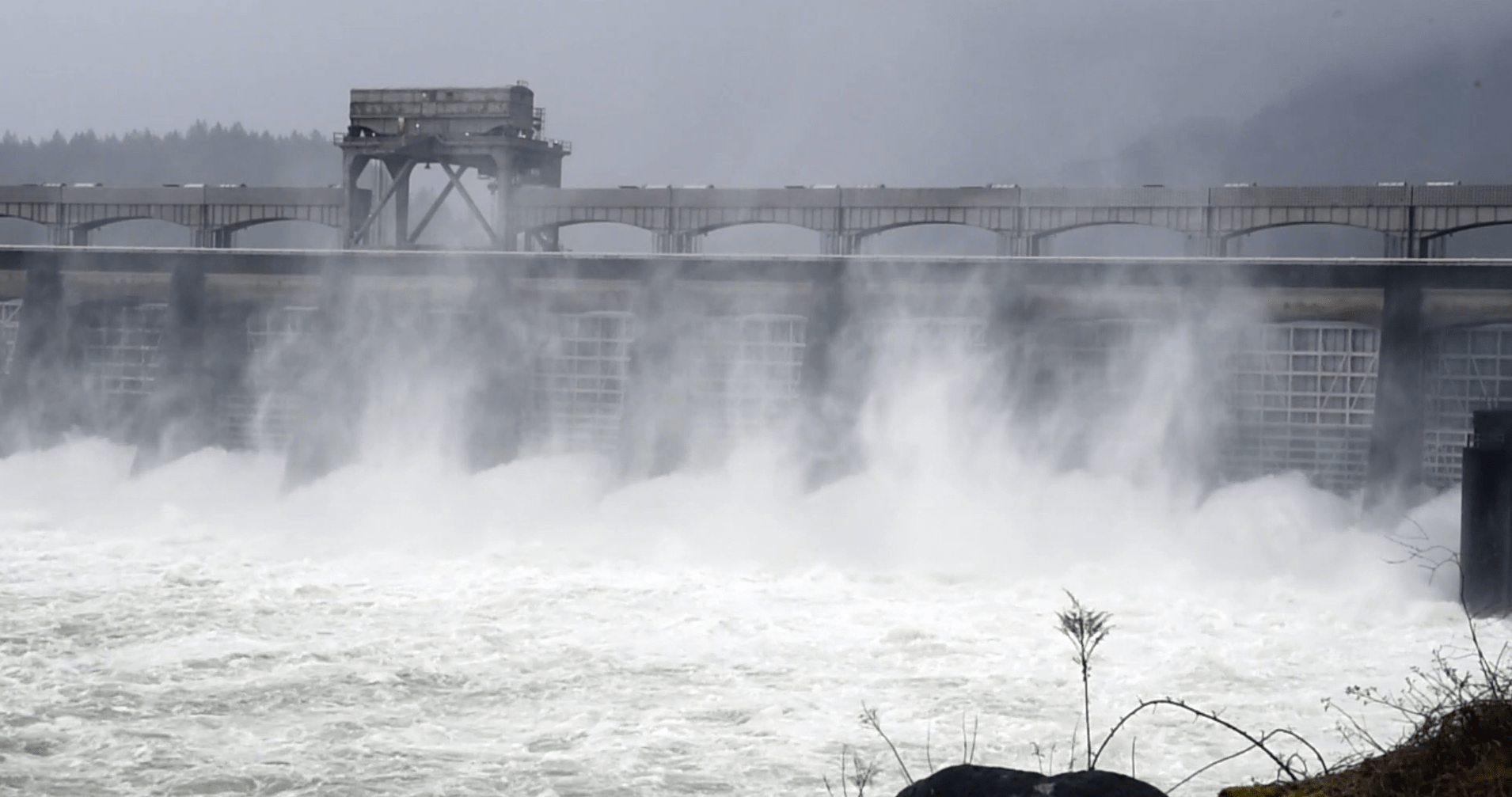 The U.S. Army Corps of Engineers began spilling hundreds of thousands of gallons of water over the spillway at the Bonneville Dam starting April 10 to help young salmon and steelhead reach the Pacific Ocean. Photo by Ernest Henry, U.S. Army Corps of Engineers, Portland District