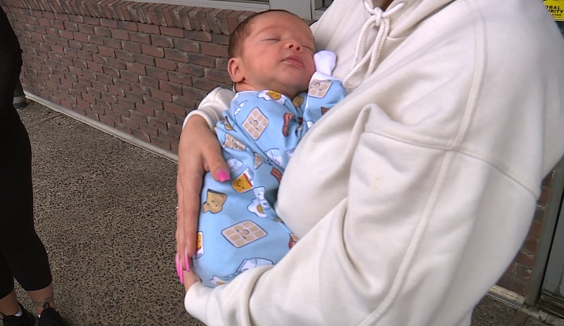 This one-month old baby, in the back seat of an Audi when it was stolen in Vancouver, was found safe a short time later, April 8, 2023 (KOIN)