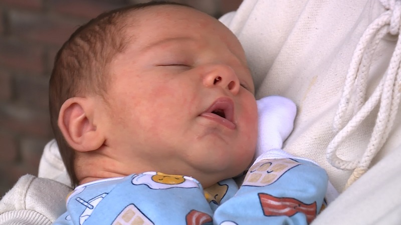 This one-month old baby, in the back seat of an Audi when it was stolen in Vancouver, was found safe a short time later, April 8, 2023 (KOIN)