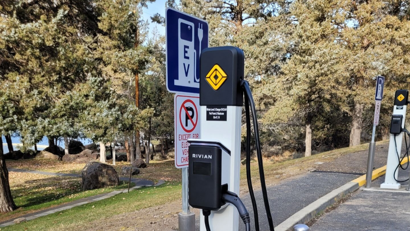 New Rivian charger at Oregon State Parks