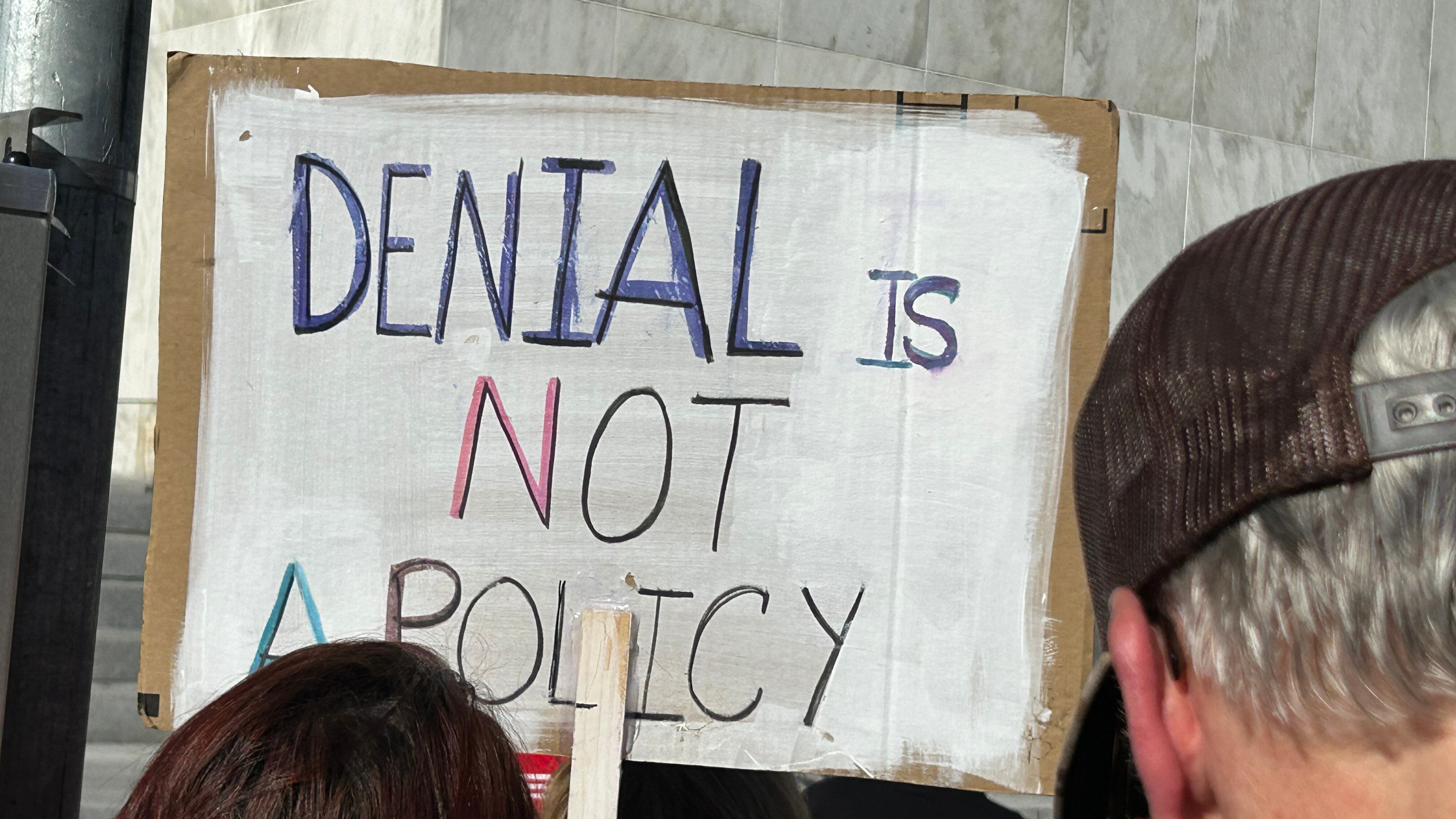 Advocates coalition at protest against GOP walkout