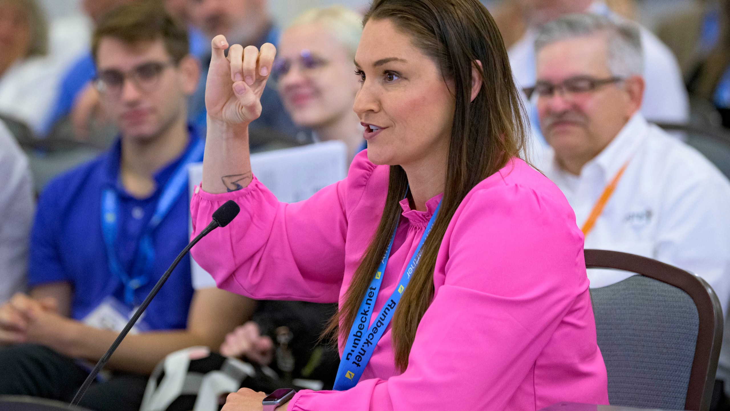 FILE - Oregon Secretary of State Shemia Fagan attends the summer conference of the National Association of Secretaries of State in Baton Rouge, La., July 8, 2022. Fagan apologized Monday, May 1, 2023, for taking a job as a $10,000-per-month consultant for a marijuana company, part of an industry that her office just audited, and said she exercised "poor judgment." (AP Photo/Matthew Hinton, File)