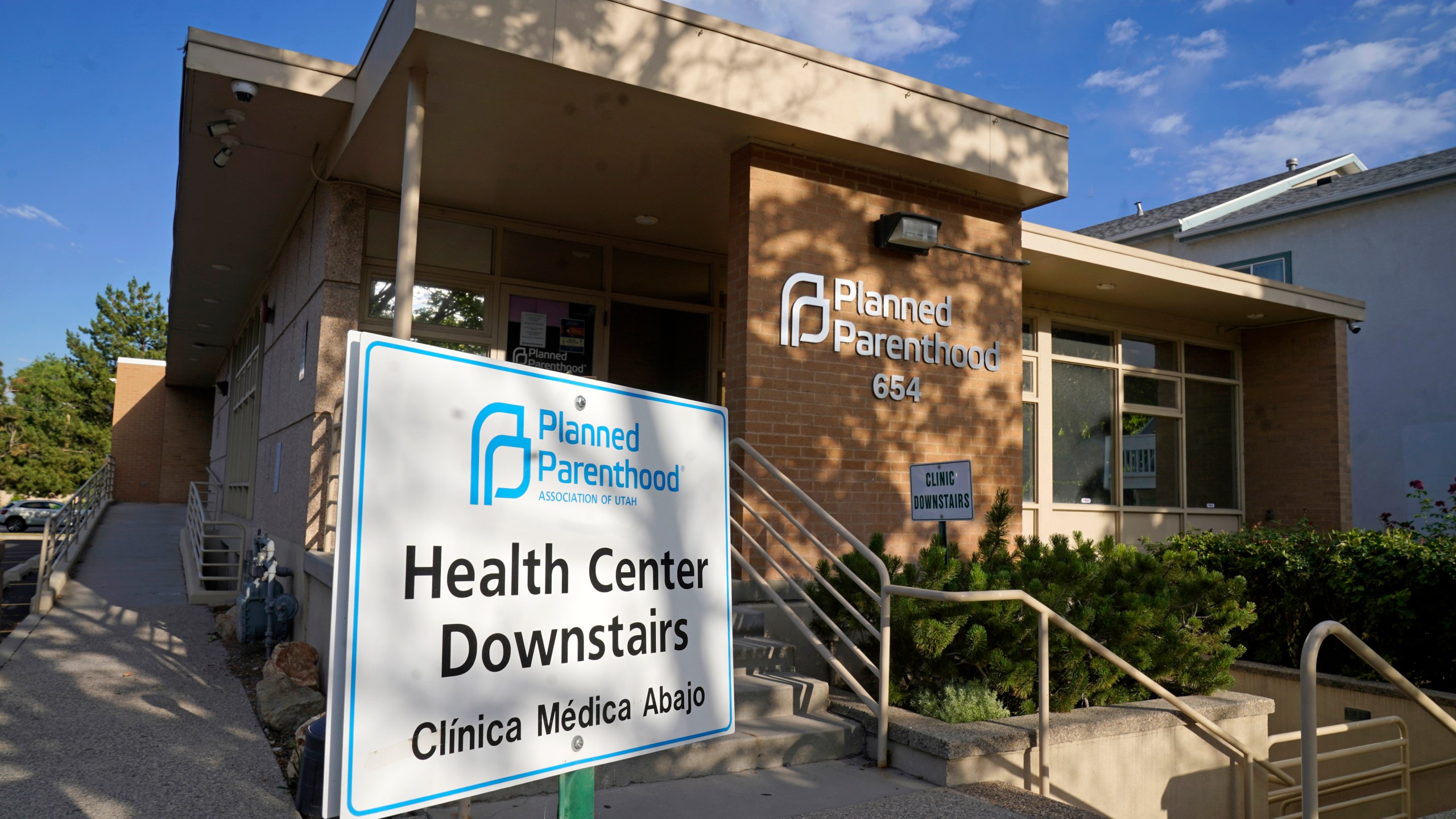 FILE - Planned Parenthood of Utah is shown on June 28, 2022, in Salt Lake City. A Utah judge ruled on Tuesday, May 2, 2023, that a recently passed state law banning abortion clinics cannot take effect on Wednesday as scheduled while the court deliberates over a lawsuit filed by Planned Parenthood. (AP Photo/Rick Bowmer, File)