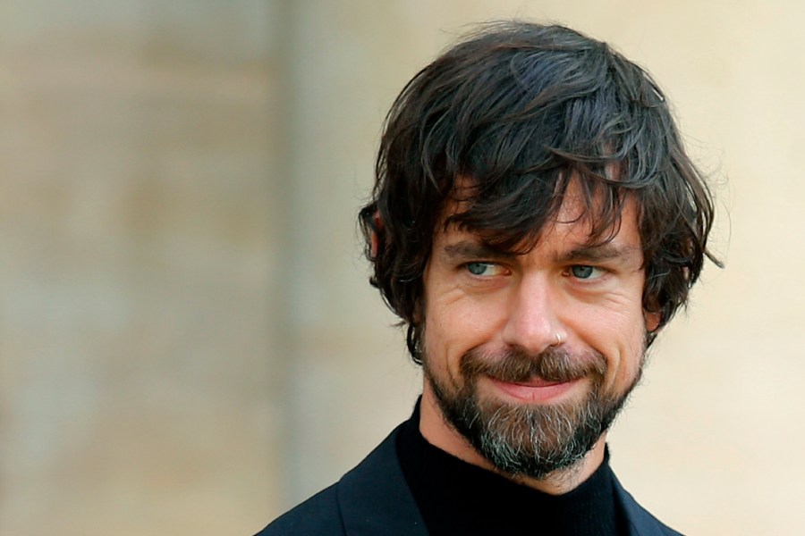 FILE - Technology entrepreneur Jack Dorsey leaves after his talk with French President Emmanuel Macron at the Elysee Palace in Paris, June 7, 2019. A Delaware judge has dismissed a shareholder lawsuit against financial technology company Block Inc. over its 2021 acquisition of majority ownership in Tidal, the music streaming service partly owned by rapper Jay-Z. (AP Photo/Francois Mori, File)