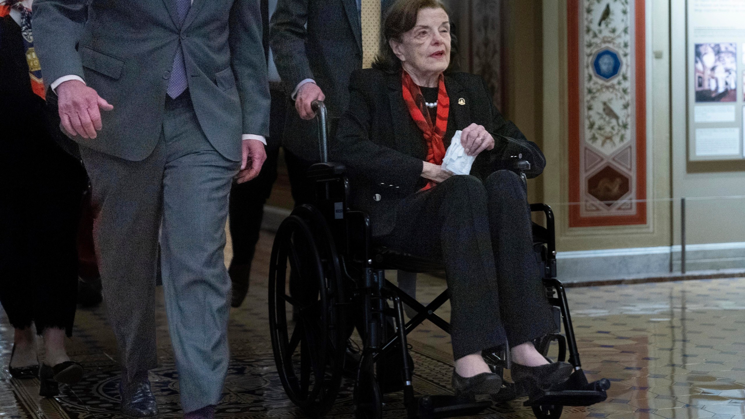 Sen. Dianne Feinstein, D-Calif., arrives at the U.S. Capitol on Wednesday, May 10, 2023, in Washington. (AP Photo/Jose Luis Magana)