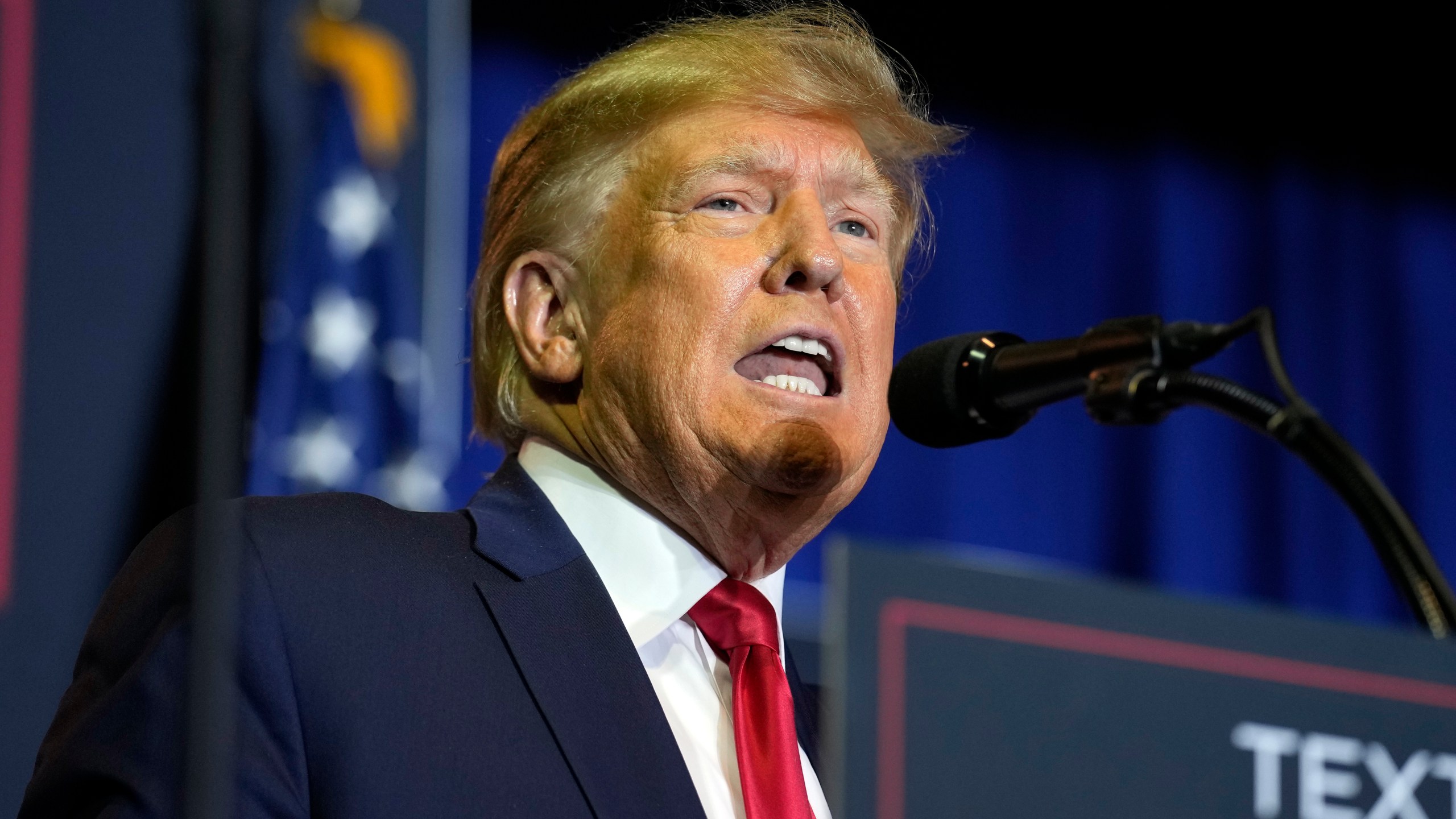 FILE - Former President Donald Trump speaks at a campaign rally, April 27, 2023, in Manchester, N.H. Trump’s defiant performance at the CNN town hall may ultimately hurt his standing with key groups of voters in next fall's general election. But he also demonstrated his extraordinary grip on the voters who will decide the GOP’s looming 2024 nomination fight. (AP Photo/Charles Krupa, File)