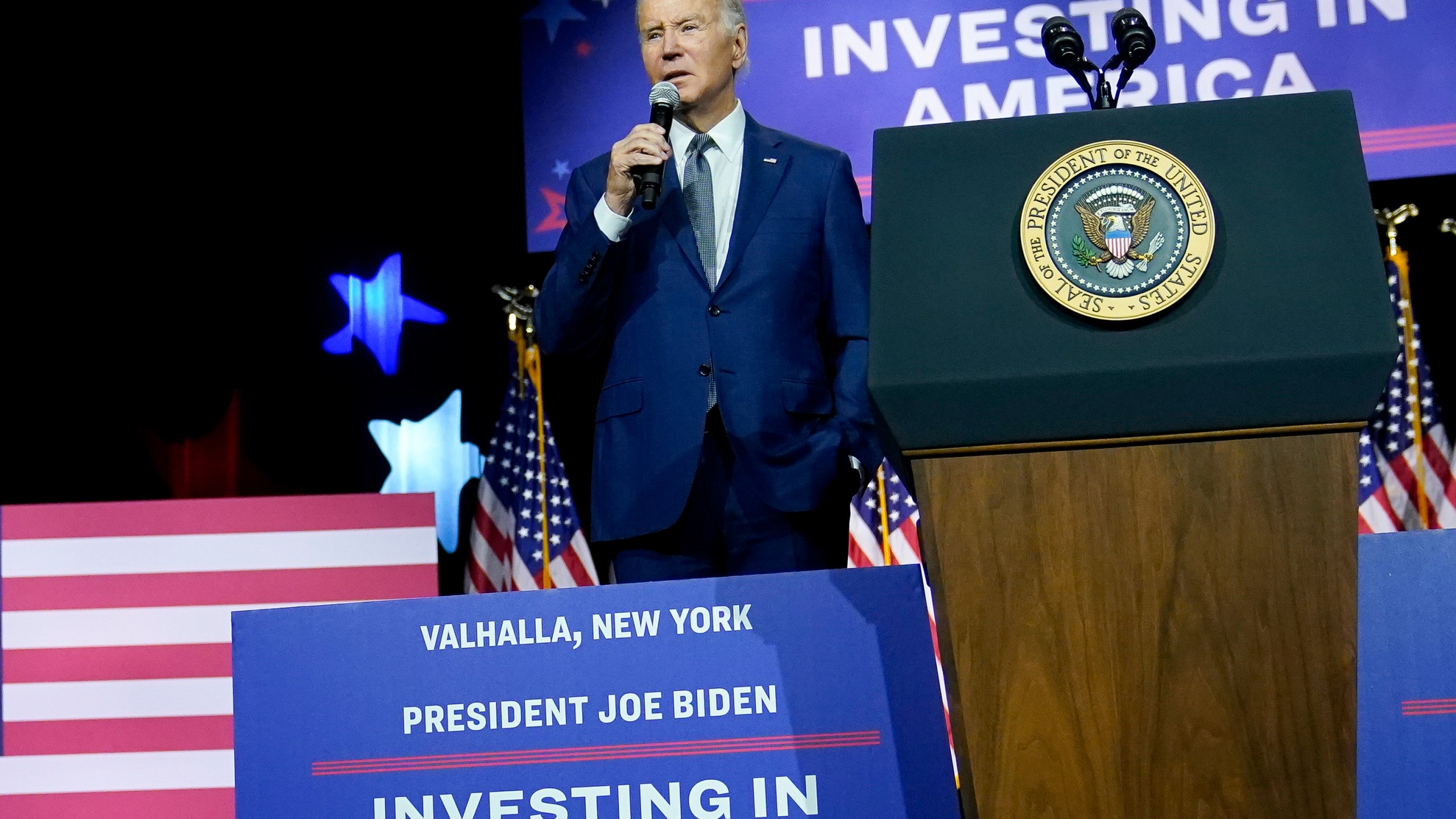 FILE - President Joe Biden speaks on the debt limit during an event at SUNY Westchester Community College, Wednesday, May 10, 2023, in Valhalla, N.Y. (AP Photo/John Minchillo, File)