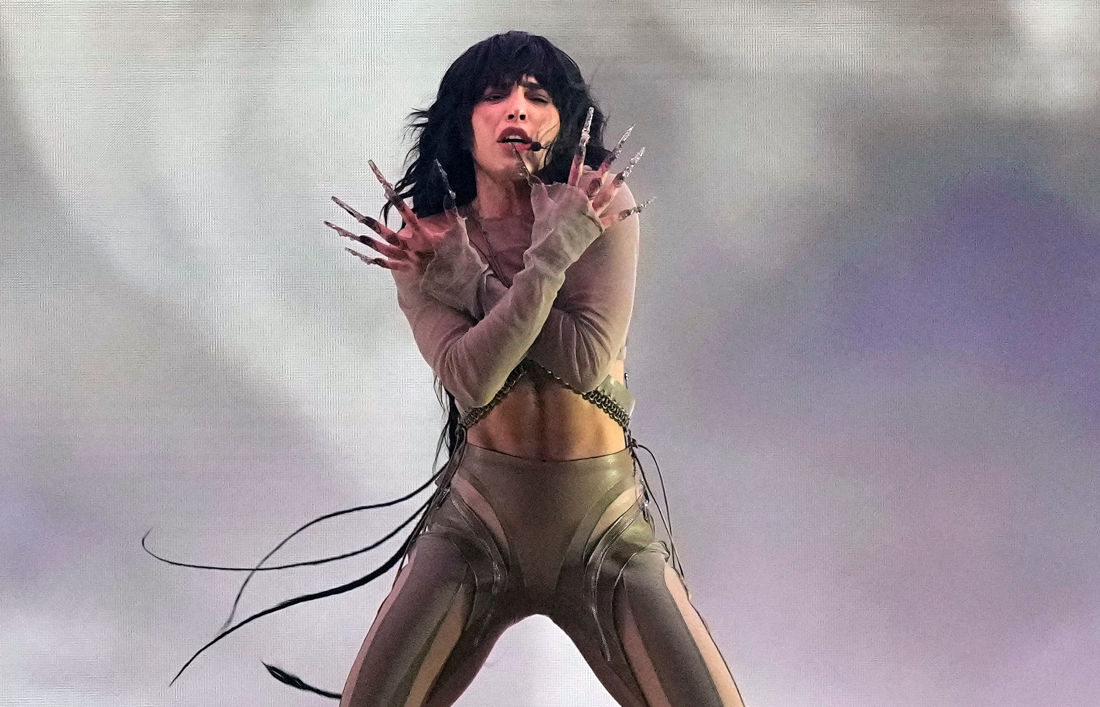 Loreen of Sweden performs during the Grand Final of the Eurovision Song Contest in Liverpool, England, Saturday, May 13, 2023. (AP Photo/Martin Meissner)