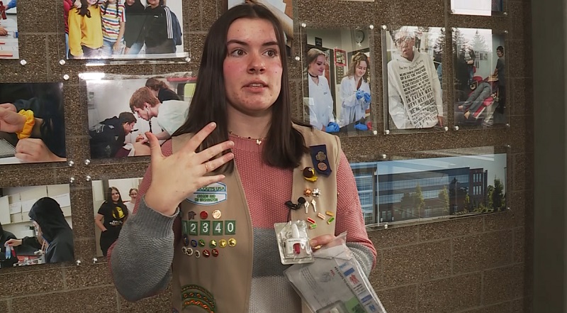 HeLa High School junior Katie Thornton has done Narcan demonstrations for 7 schools in the Evergreen School District in Clark County, May 2023 (KOIN)